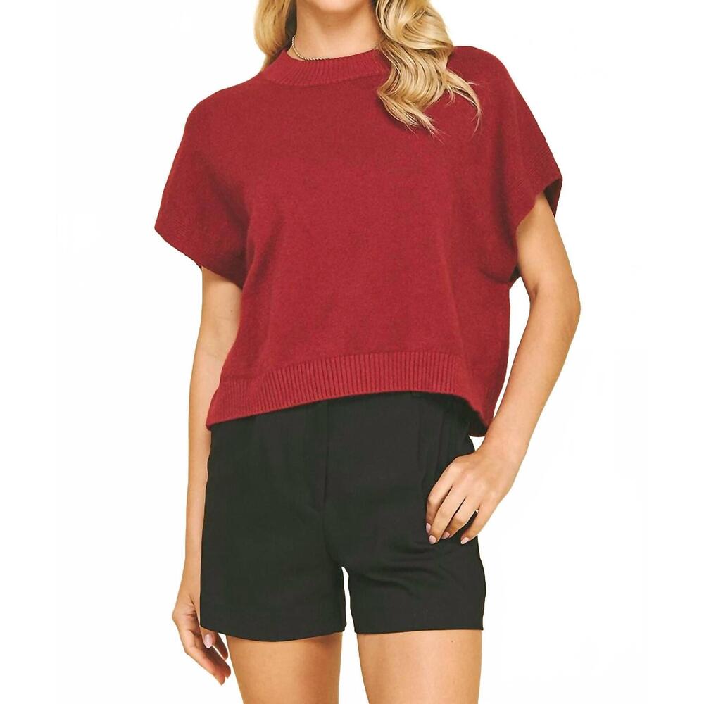 NEW PINCH heidi boxy knit top in red